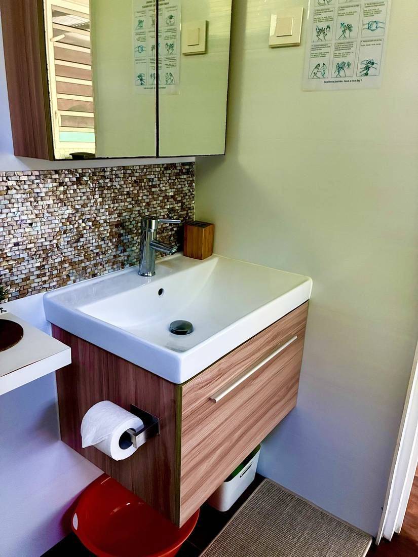 Lavabo et mosaïque de nacre